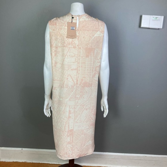 MM LaFleur Dress Size XL NWT The Maite Silk Pink Atlas New York Map Drape Neck - Picture 8 of 14